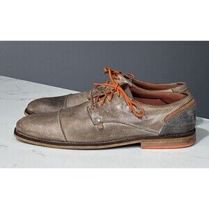 Bull Boxer Leather Shoes Mens 8 Brown Lace Up Cap Toe Hand Crafted